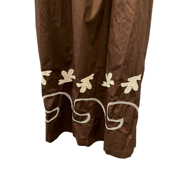 Mon Renn Size Medium Spaghetti Straps Embroidered Dress Bow Adjustable Straps - Picture 4 of 10